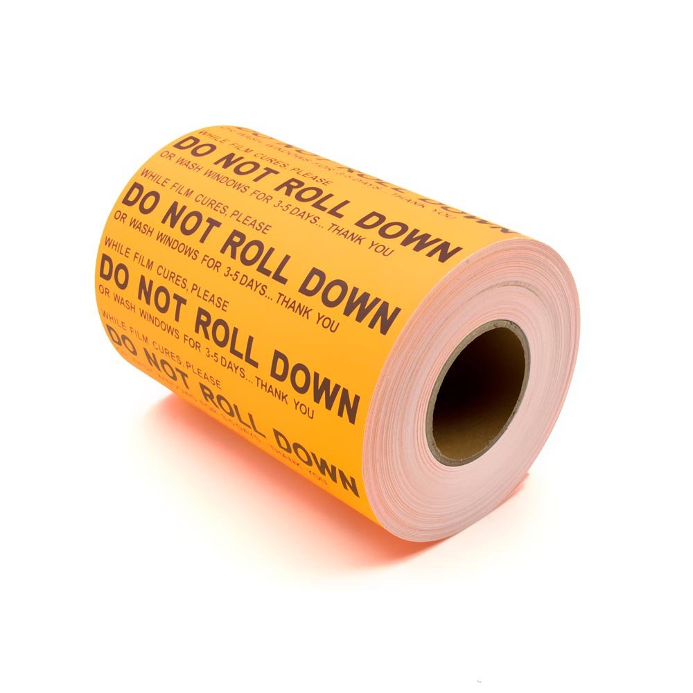 IT368 - Orange Do Not Roll Down Stickers (1,000 Roll) - Flexfilm