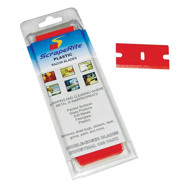 thumbnail image 2 of Hi-Tech Industries PB-300 Plastic Scraper Blades - 100 Double Edge Razor Blades In Storage Box 2 of 6